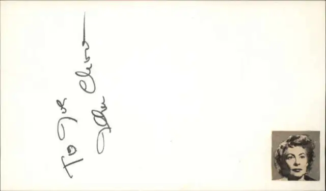 Ilka Chase D.1978 Actress Signed 3" x 5" Index Card