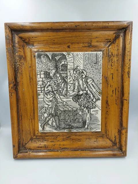 Gravure de mode XIXe siècle sous cadre bois - Label Emmaüs