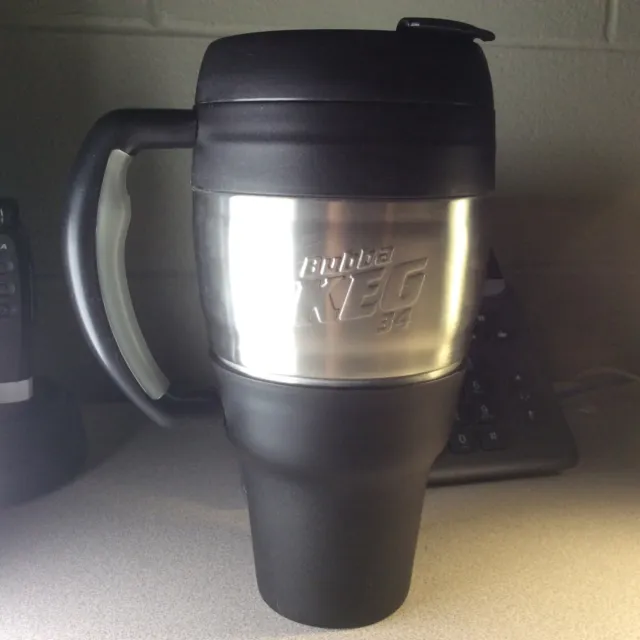 Bubba Keg 34 Oz Black and Stainless Steel Mug Hot/Cold, shaped to fit cupholder