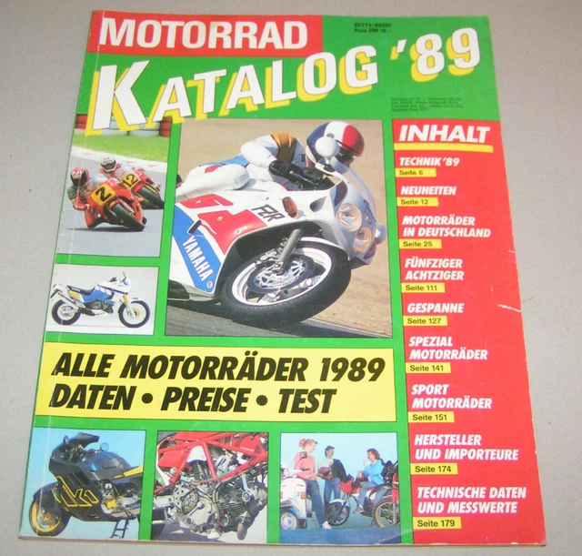 CATALOGUE DE MOTOS 1989 Édition N° 20 Ducati 906 Paso, Kawasaki GT