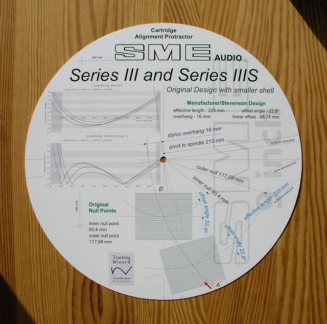 Cartridge Alignment Protractor For SME 3012 Series I & II Tonearms – Made In UK