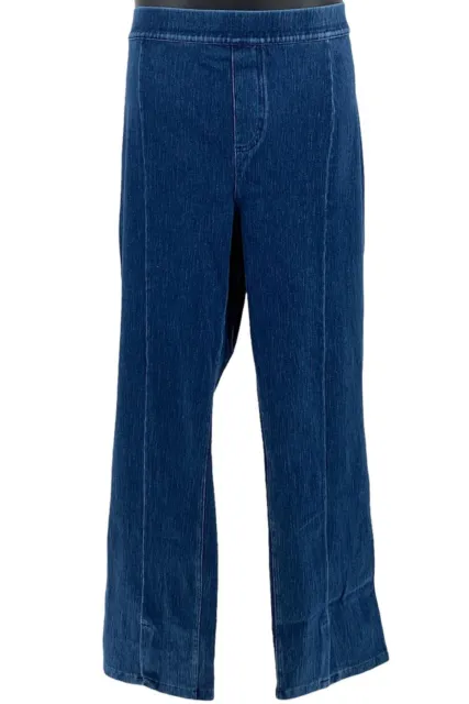 Isaac Mizrahi Live! Full-Length Knit Jeans with Vent Detail Med Indigo