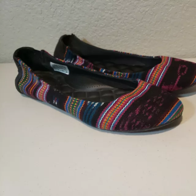 Reef Tropic Colorful Guatemalan Fabric Slip On Ballet Flat Shoes Womens Size 10 2