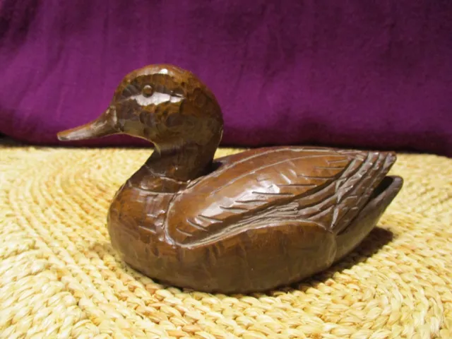 Vintage small Duck RED MILL MFG handcrafted Pecan or walnut Shells Resin USA