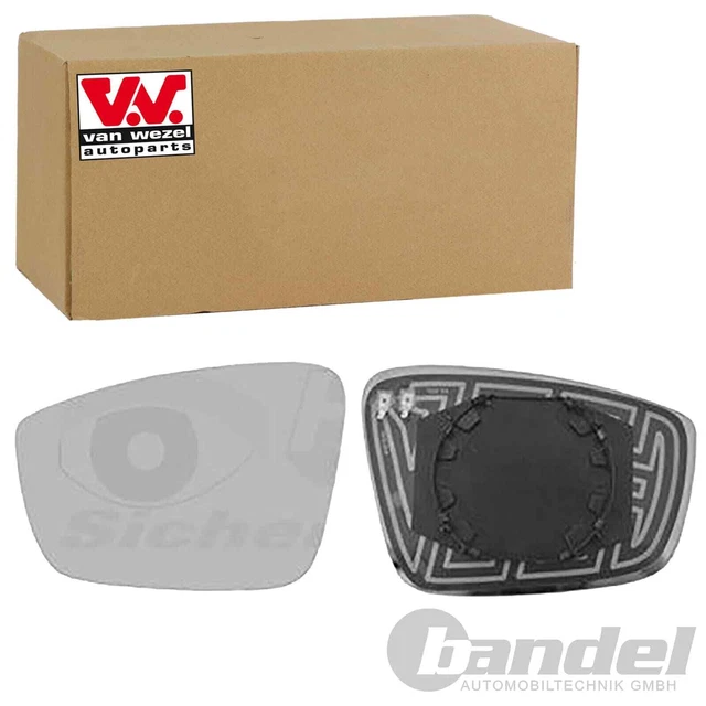 VAN WEZEL SPIEGELGLAS BEHEIZBAR KONVEX LINKS für SEAT TOLEDO SKODA FABIA RAPID