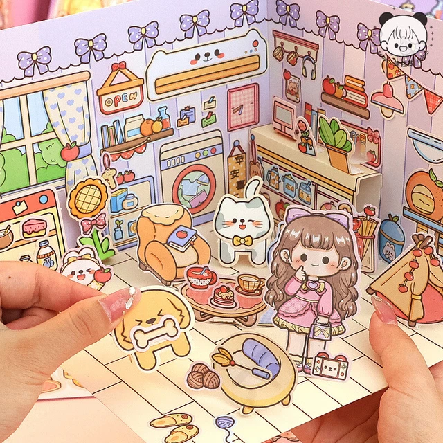 Telado Scene Collage Sticker Set Many Paste Home DIY Cartoon Ledger Stickers LEI