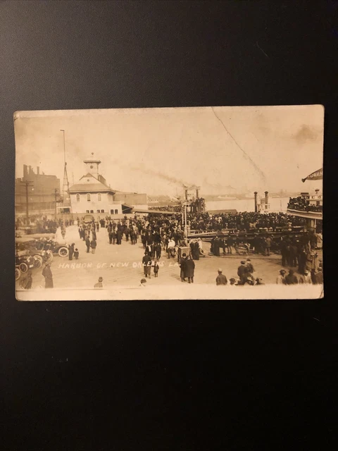 C 1910 New Orleans La. Harbor Steamboats Black Americana African American Men