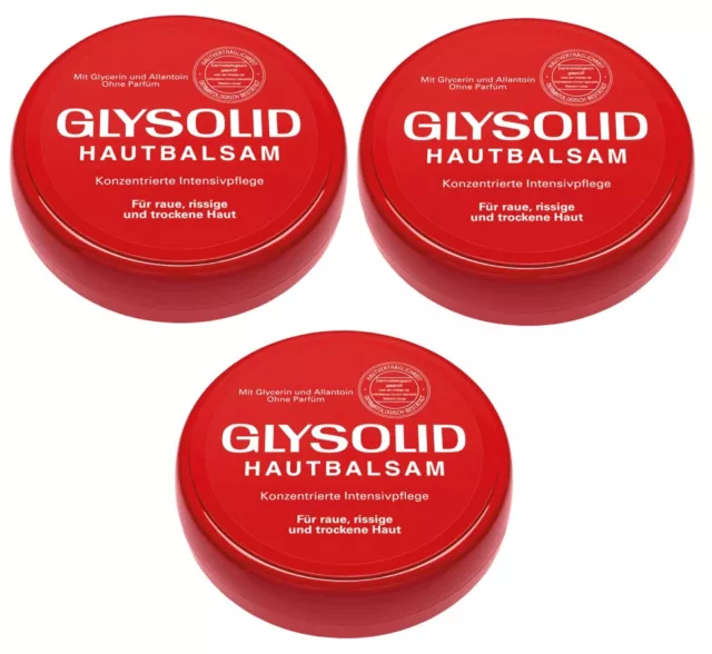 GLYSOLID Hautbalsam 3er-SET Pflege-Creme 100 ml Allantoin + Glycerin ohne Parfüm