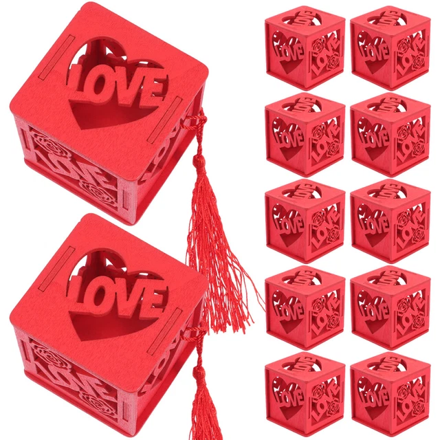 12 piezas de almacenamiento de grabados de madera caja de regalo para damas de honor