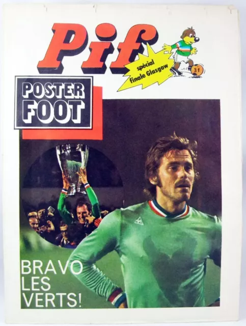 Pif Gadget - Poster Foot Special Finale Glasgow 1976 (St Etienne vs. Bayern Muni