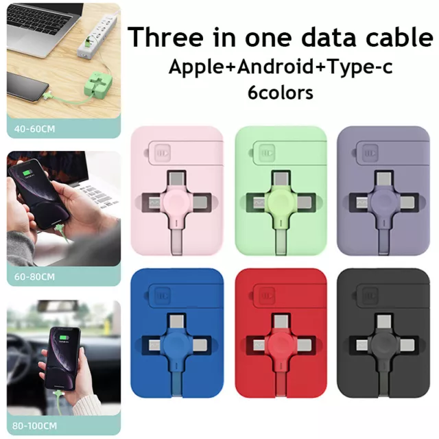 Câble multi-chargeur - Adaptateurs de cordon de charge tressé en nylon 3 en  1 pour téléphones cellulaires et plus
