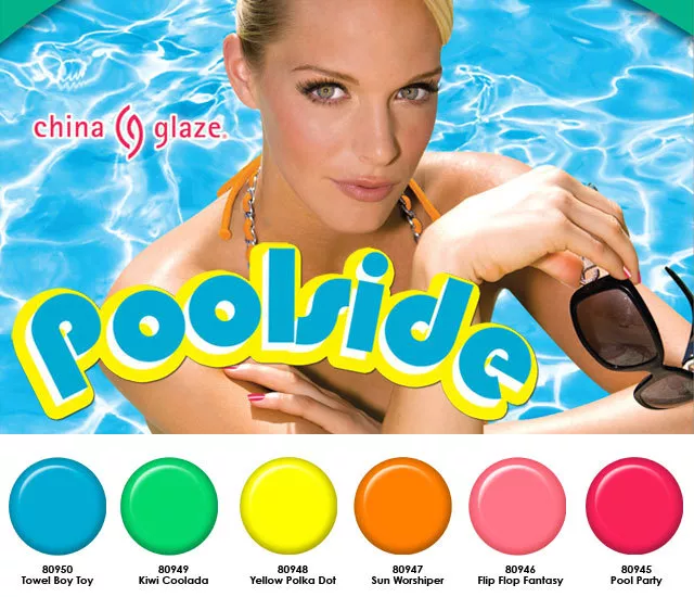 China Glaze Nail Polish Lacquer Poolside Collection 0.5oz/14ml