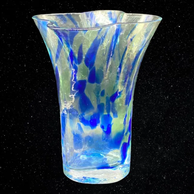 Vintage Sea Glass Bruck Kosta Sweden Vase Designed by Renate Stock 8”T 5.5”W