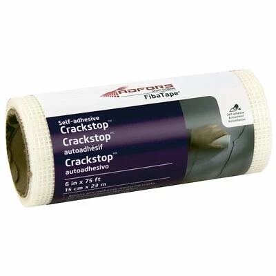 Tela de reparación de pared Crackstop, malla de vidrio, blanco, adhesivo, 6 pulgadas x 75 pies -FDW6568-U
