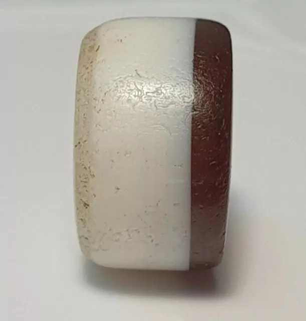 13.2mm ANCIENT RARE INDO-TIBETAN CHUNG DZI AGATE DISC BEAD