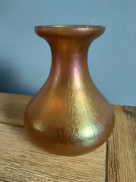 Steuben Glass Aurene Iridescent Violet Vase, Possibly Shape 391