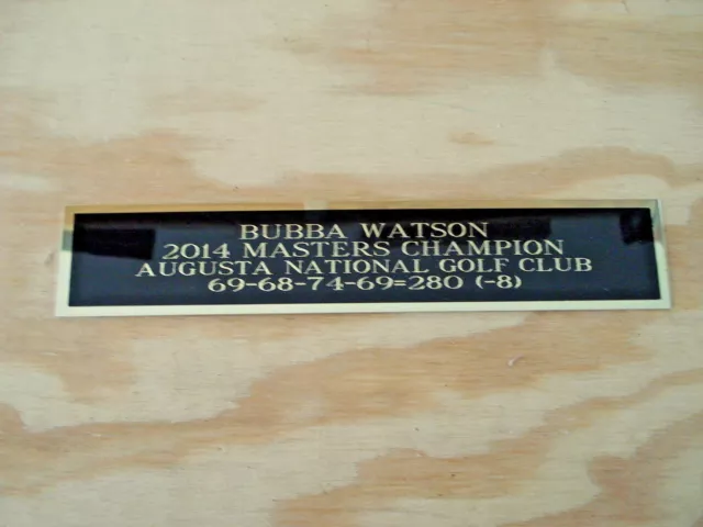 Bubba Watson 2014 Masters Nameplate For A Golf Flag Case Or Scorecard 1.25 X 6
