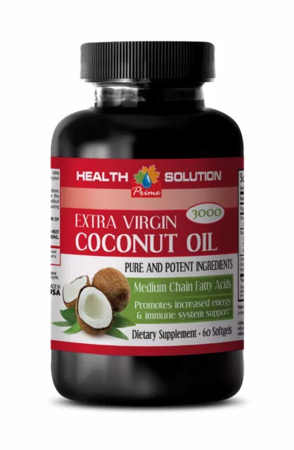 Immune support -COCONUT OIL EXTRA VIRGIN 3000mg - Antifungal, antibacterial- 1B