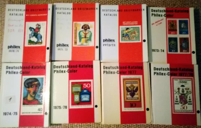Philex Deutschland Briefmarken Kataloge 1970/71 - 1977/78