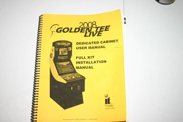 Incredible Technologies ' Golden Tee Live 2008 " video arcade manual (MAN_251)
