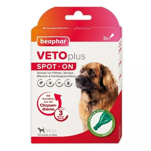 Beaphar VETOplus SPOT-ON für Hunde 3x4ml NEU&OVP