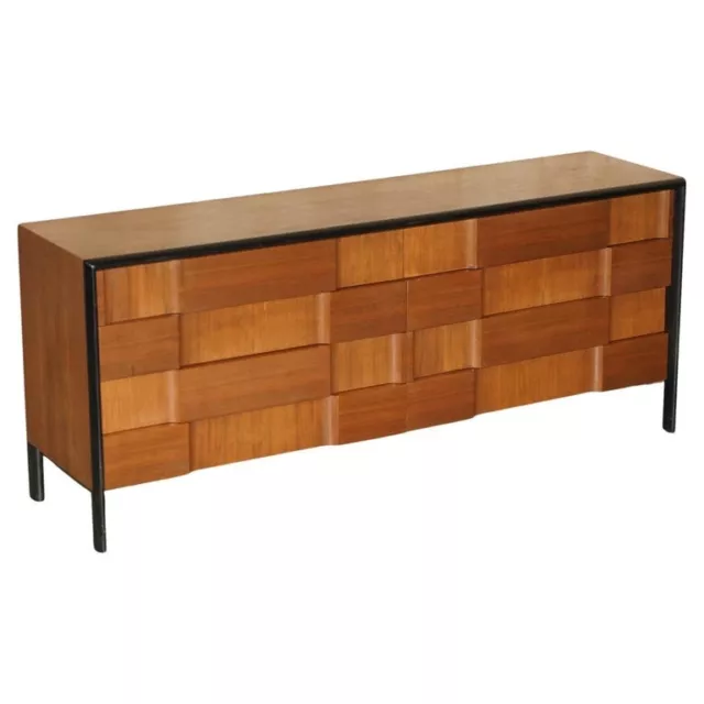 Rare Mid Century Modern Edmond J Spence Checkerboard Sideboard Chest Of Drawers