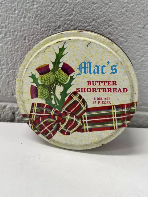 Vintage Tin Macs Butter Shortbread Surrey Hills Victoria Biscuit Advertise