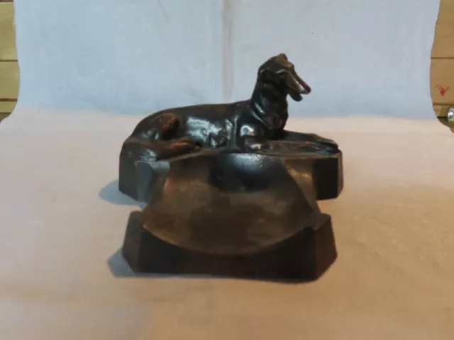 Antique vintage metal Borzoi Dog figurine copper wash finish