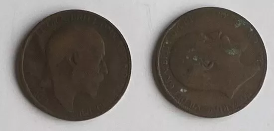 Collection of 10 Edward VII and George V Half Penny Coins (1909-1936)