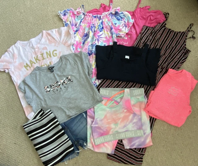 12 Item Bundle Girls Clothes Aged 11-12 and 12-13 - Summer Dresses, Play Suit