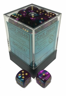 Chessex 36 d6 Dice Set Chessex Polyedral RED TEAL Gold 26862 RED VERDE ACQUA Oro Dadi 