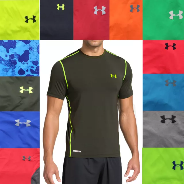 Under Armour T Shirt Heatgear Men's Fitted Poly Blend Active Short Sleeve Tee