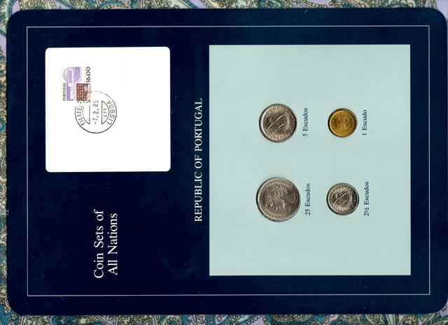 Coin Sets of All Nations Portugal w/card 1981 - 1984 UNC