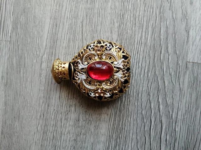 Boccetta porta profumo  vetro  decorata a mano da collezione