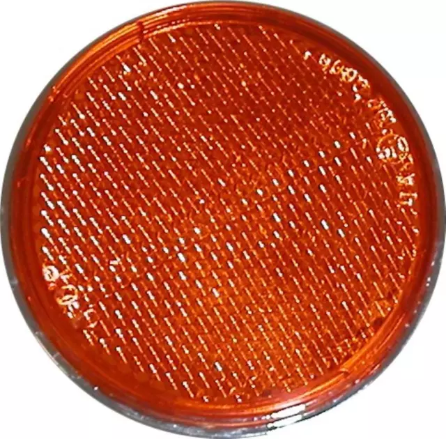 Reflektor orange runde Verschraubung Chromfelge OD 60 mm E-Markiert
