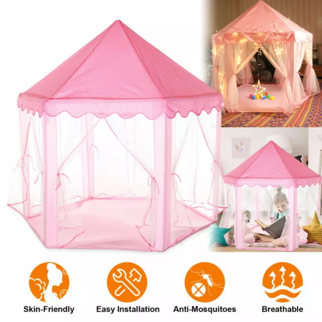 Large Princess Castle Play House Pink Indoor/Outdoor Kids Play Tent for Girls