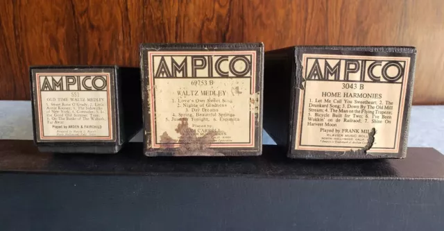 LOTE De Colección Ampico Piano Rollo MEZCLA DE VALS ANTIGUOS~HARMONÍAS DOMÉSTICAS Milne Carroll