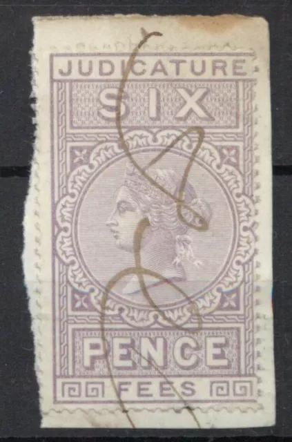 GB  QV Judicature 6d revenue  used on piece B236 *COMBINED POSTAGE