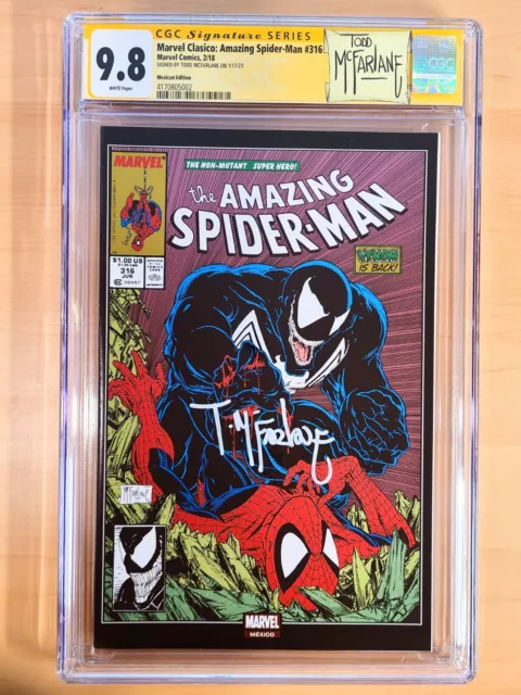 Amazing Spider-Man #316 Mexican Foil Cgc 9.8 Ss Signed By Todd Mcfarlane - Venom