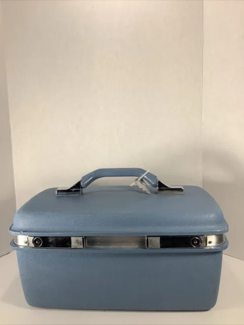 Vintage~Light Blue Samsonite®️Carry On Luggage Case w/Tray & Key~ Montbello II