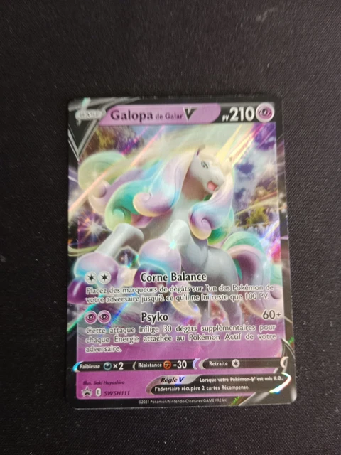 CARTE POKEMON GALOPA SWSH111 PROMO Ultra Rare V Epée et Bouclier FR ...