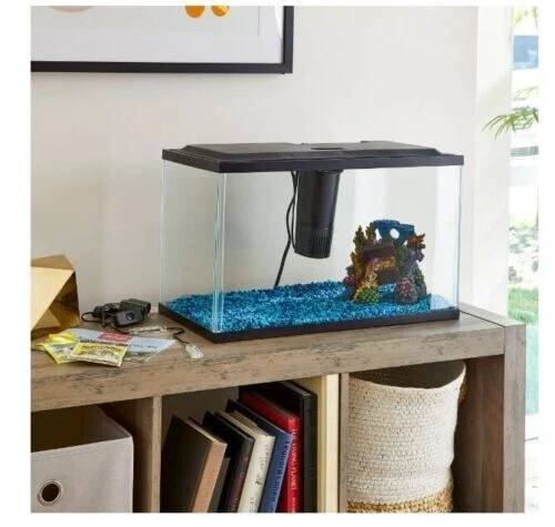 NEW Aqua Culture Aquarium Starter Kit Fish Tank 10 Gallon Water Tank + LED Light 2