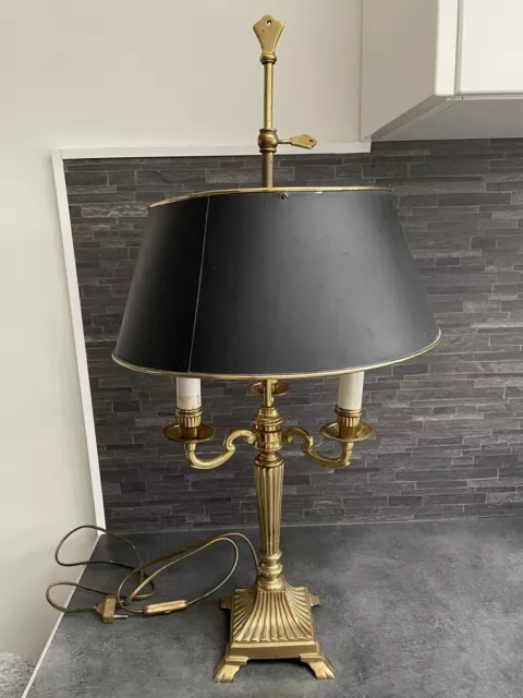 Ancienne Grande Lampe Bouillotte Style Empire 3 Feux Bronze ??