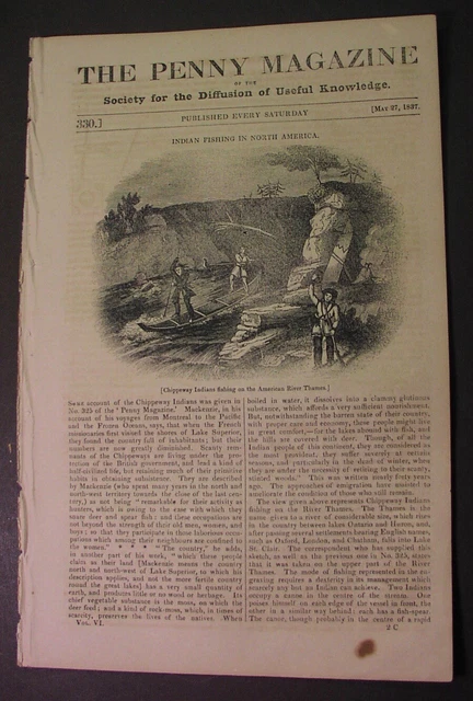 1837: CHIPPEWA Ontario muskie fishing; CIDER wine; hashish; FOSSILS; Ojibwe