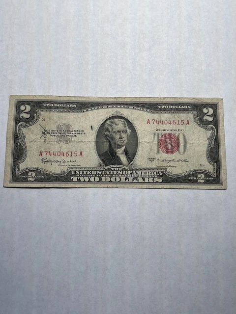 1953 C RED SEAL $2 Dollar Note