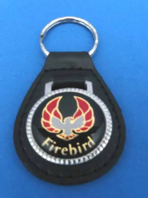Firebird Pontiac Auto Leather Keychain Key Chain Ring Fob #030 Black