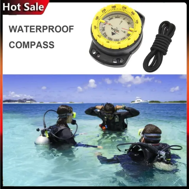 Outdoor-Camping-Kompass, wasserdicht, leuchtend, Unterwasseruhr (gelb)