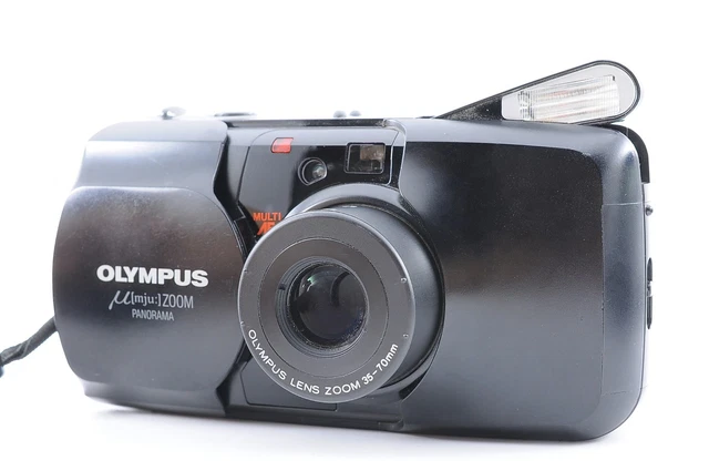 NEAR MINT] OLYMPUS μ Mju Zoom Panorama Black 35mm Film Camera From
