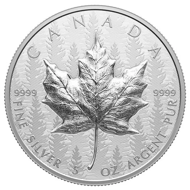 5 OZ 2024 Ultra High Relief UHR Maple Leaf Silver Coin Royal Canadian