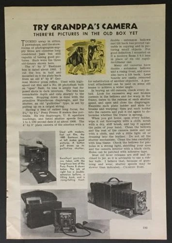 Vintage Folding Cameras 1945 HowTo tips Eastman & Pony Premo B
